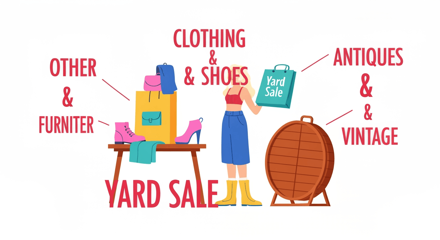 AI-generated illustration of a yard sale