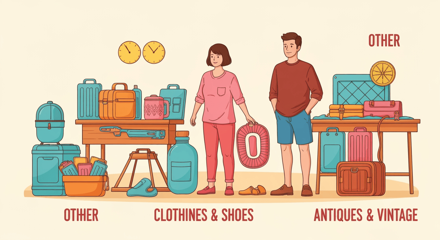 AI-generated illustration of a yard sale