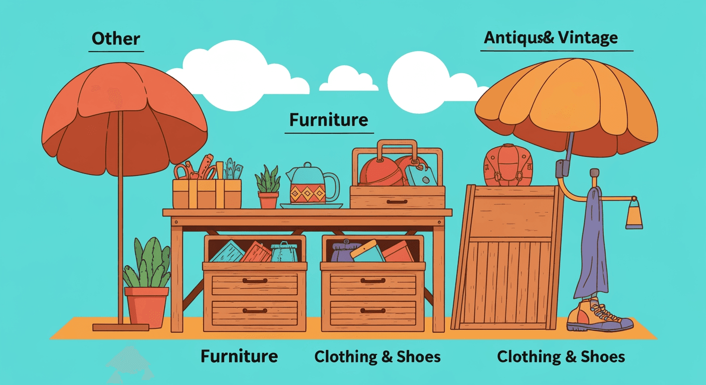 AI-generated illustration of a yard sale