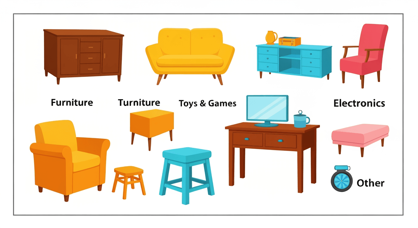 AI-generated illustration of a garage sale