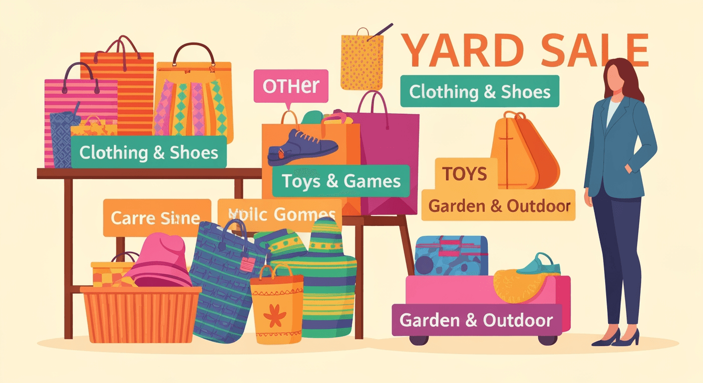 AI-generated illustration of a yard sale