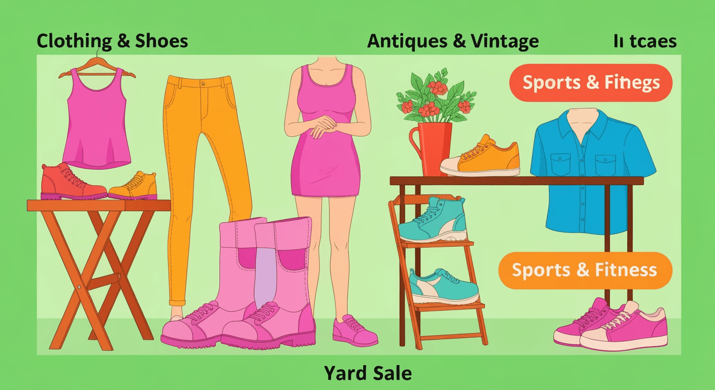 AI-generated illustration of a yard sale