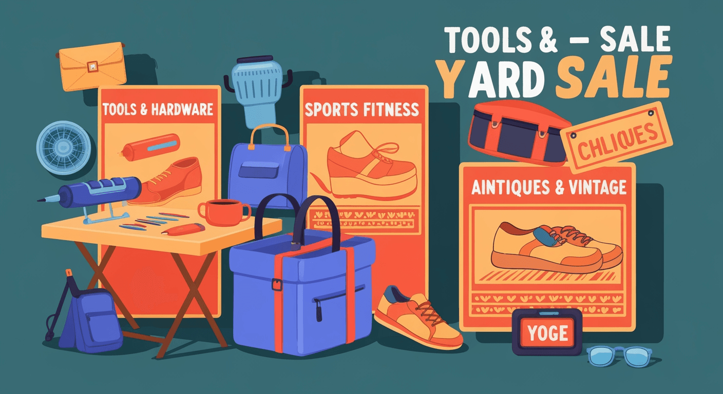 AI-generated illustration of a yard sale