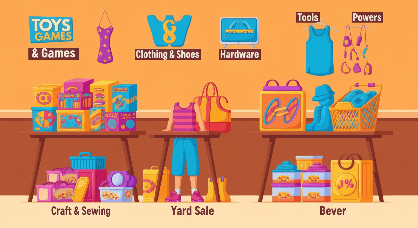 AI-generated illustration of a yard sale