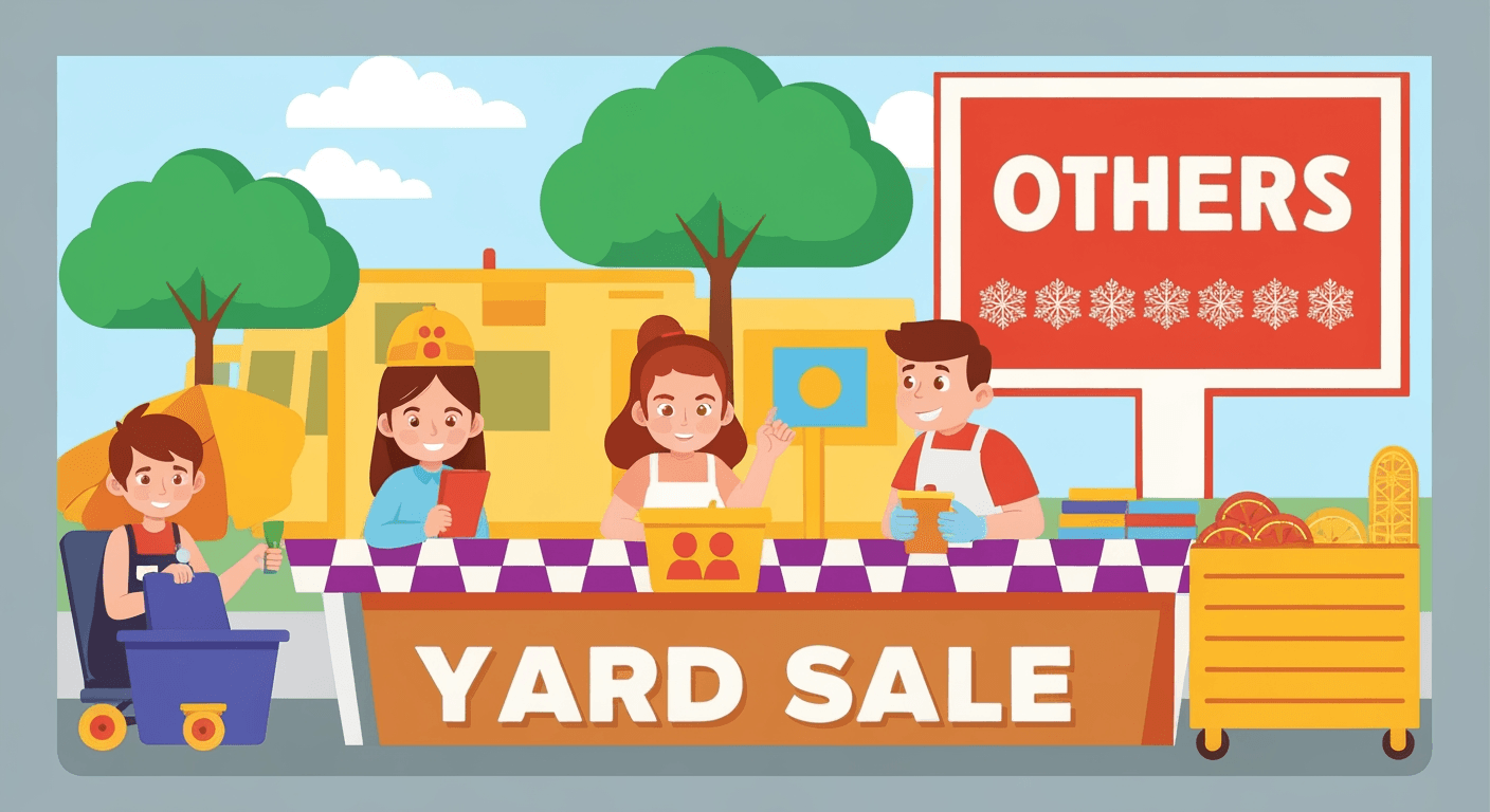 AI-generated illustration of a yard sale