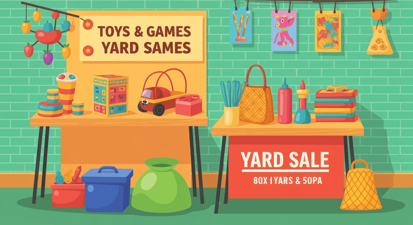 AI-generated illustration of a yard sale