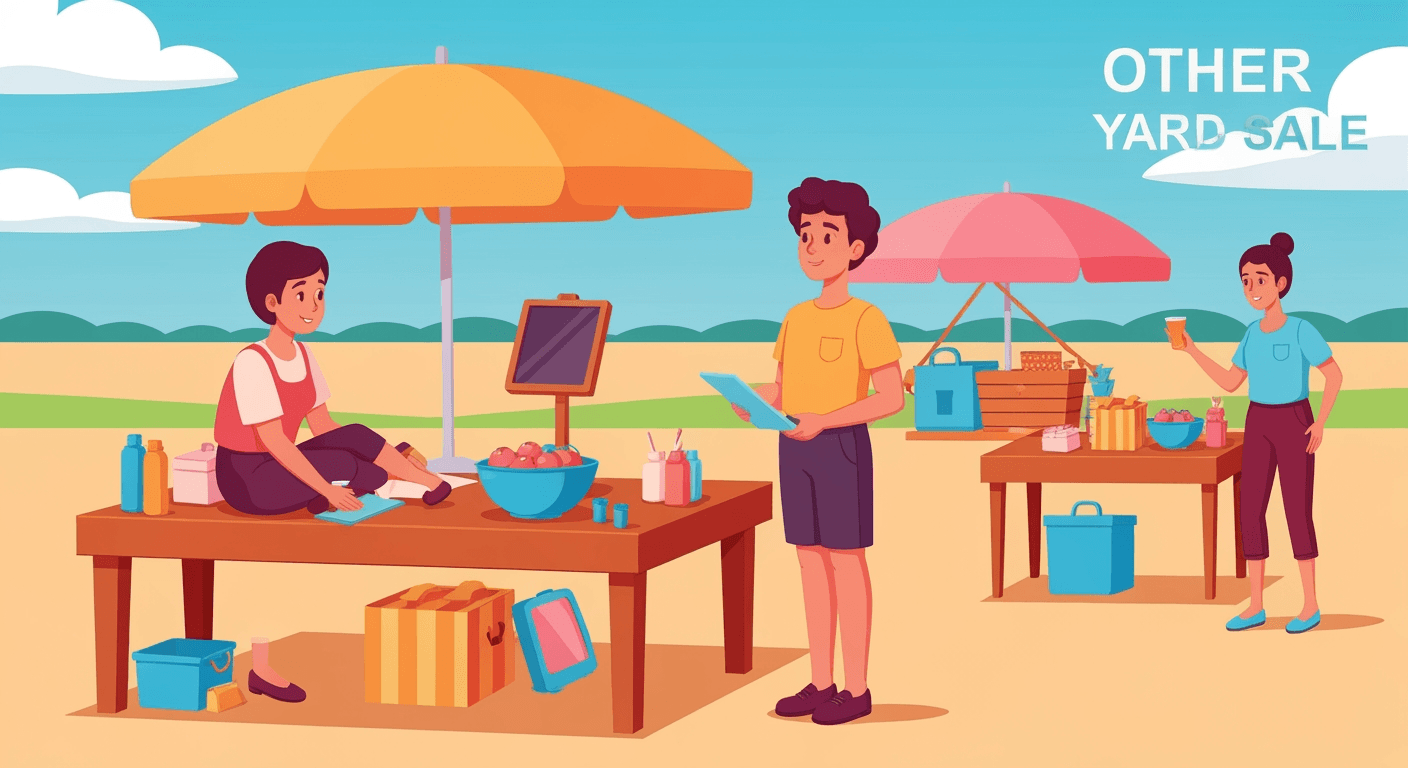 AI-generated illustration of a yard sale