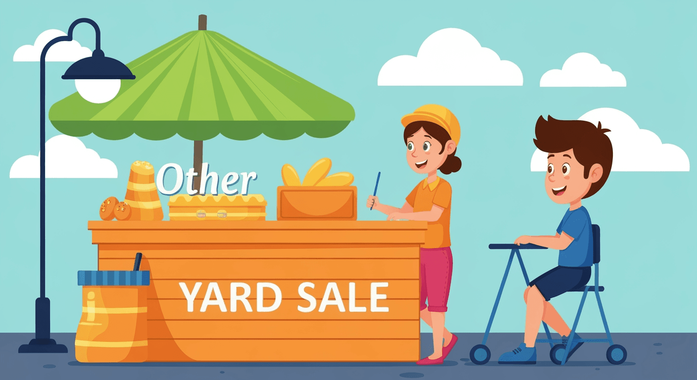 AI-generated illustration of a yard sale