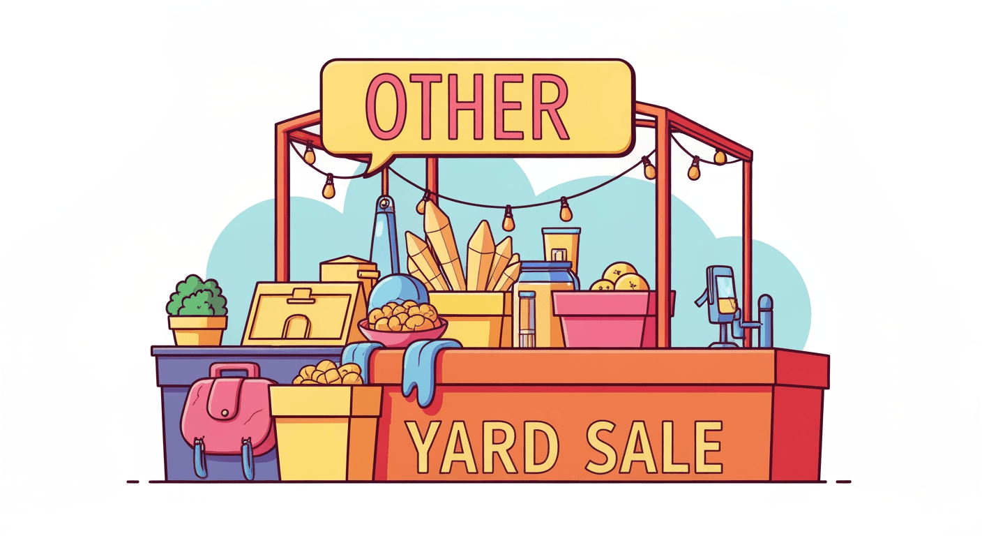 AI-generated illustration of a yard sale