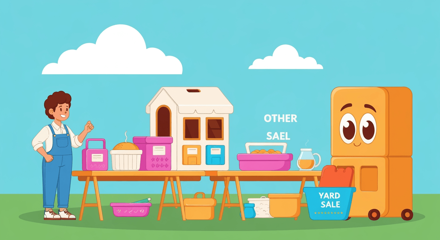 AI-generated illustration of a yard sale