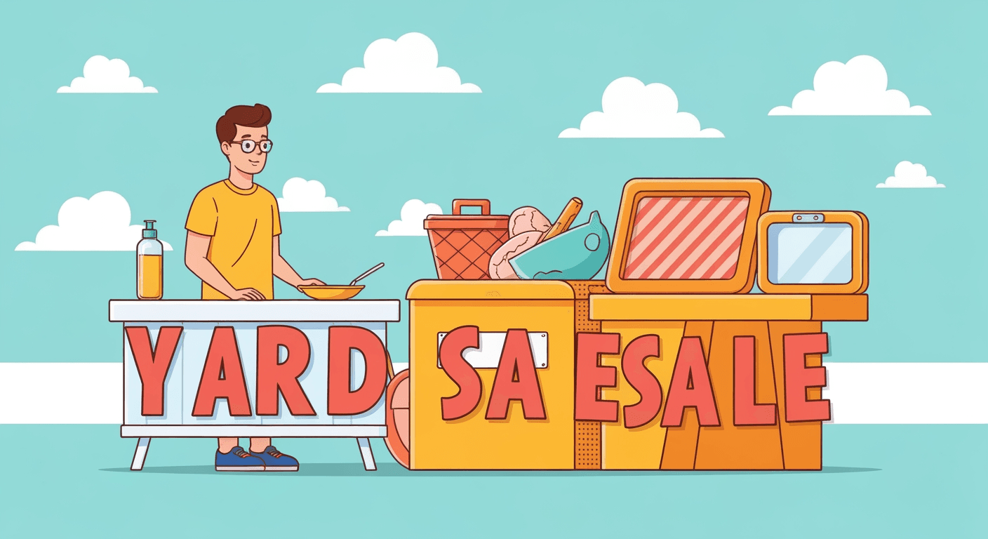 AI-generated illustration of a yard sale
