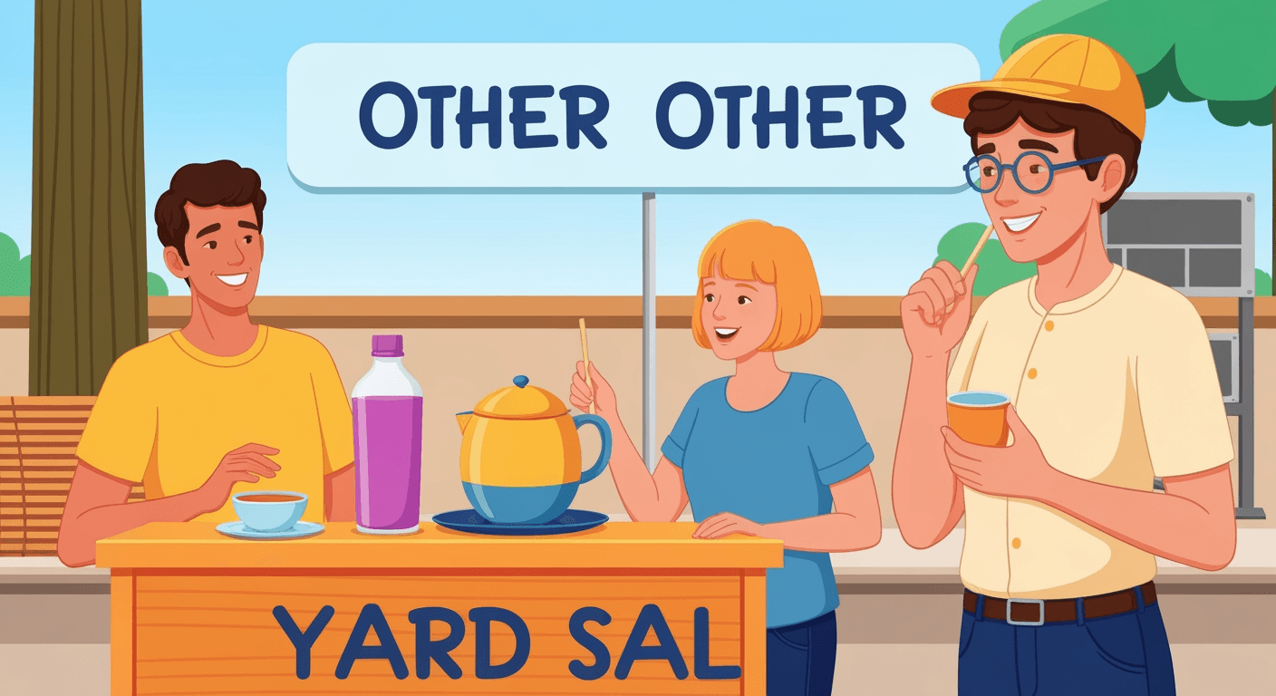 AI-generated yard sale illustration