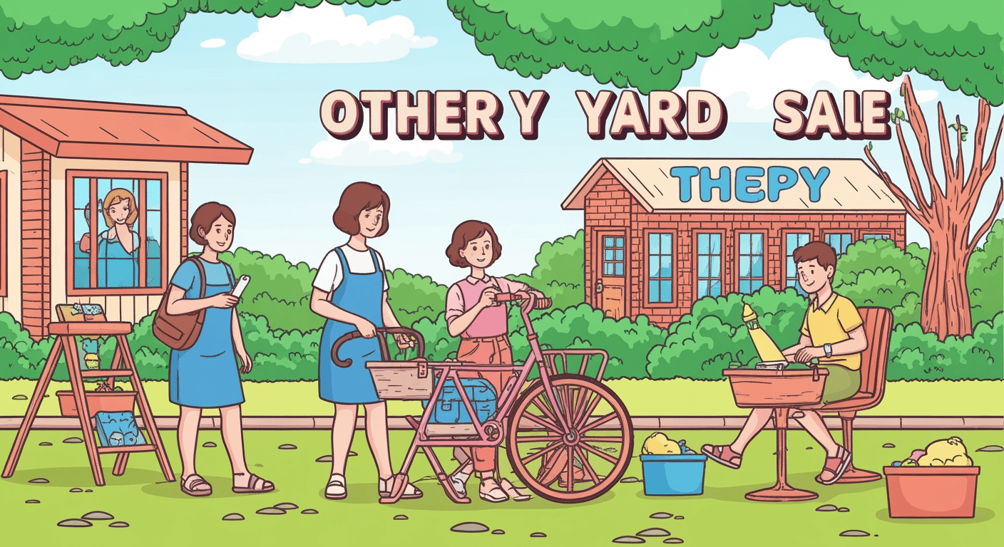 AI-generated illustration of a yard sale