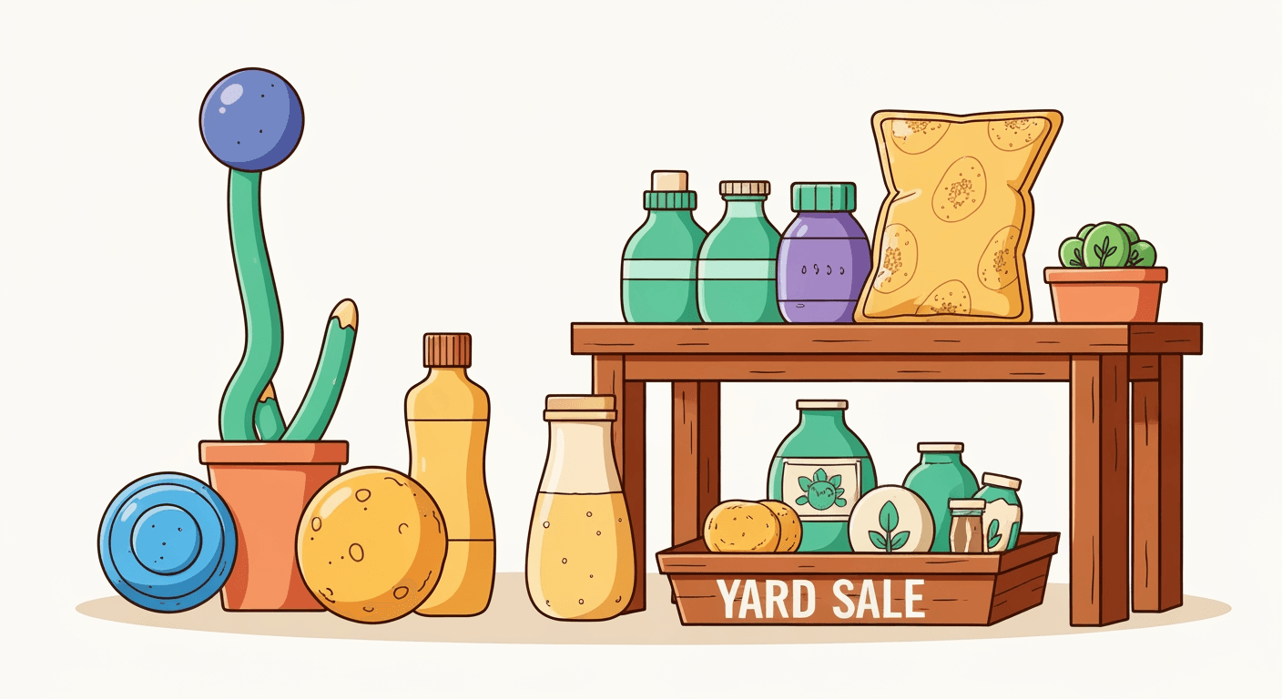 AI-generated yard sale illustration