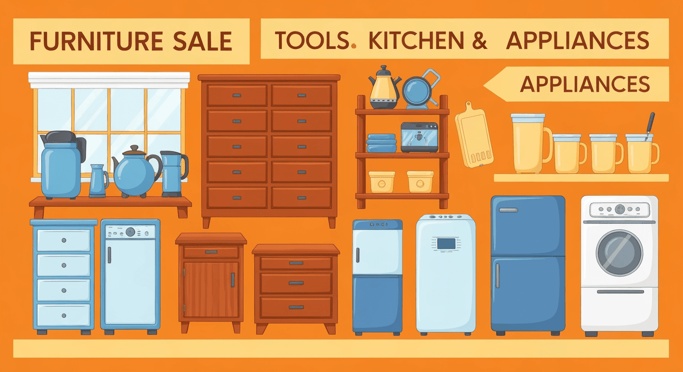 AI-generated illustration of a yard sale