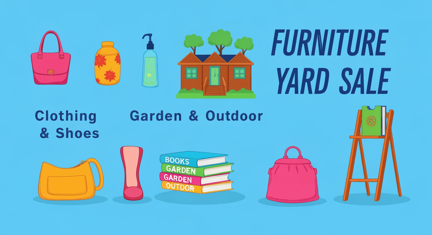 AI-generated yard sale illustration