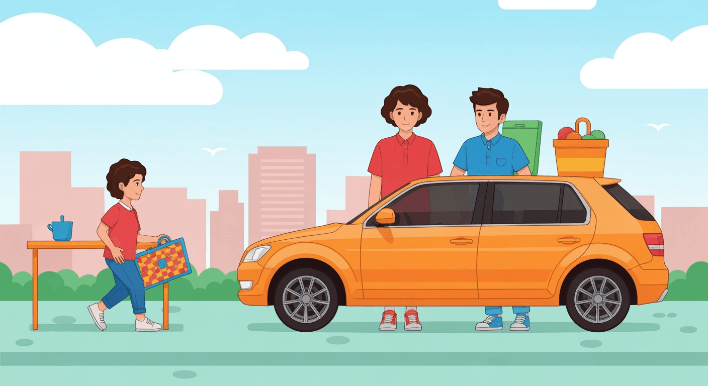 AI-generated illustration of a yard sale