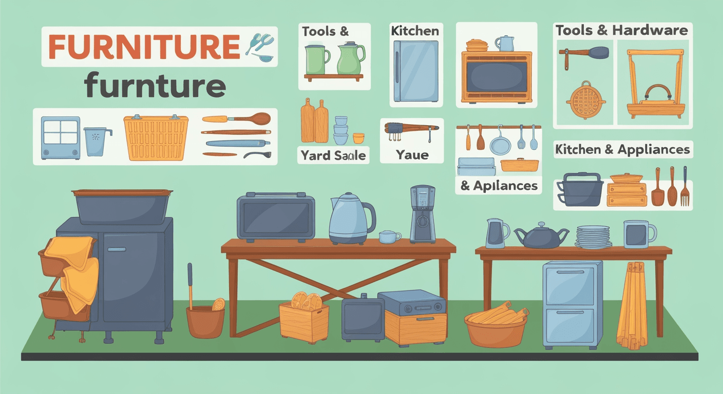 AI-generated illustration of a yard sale