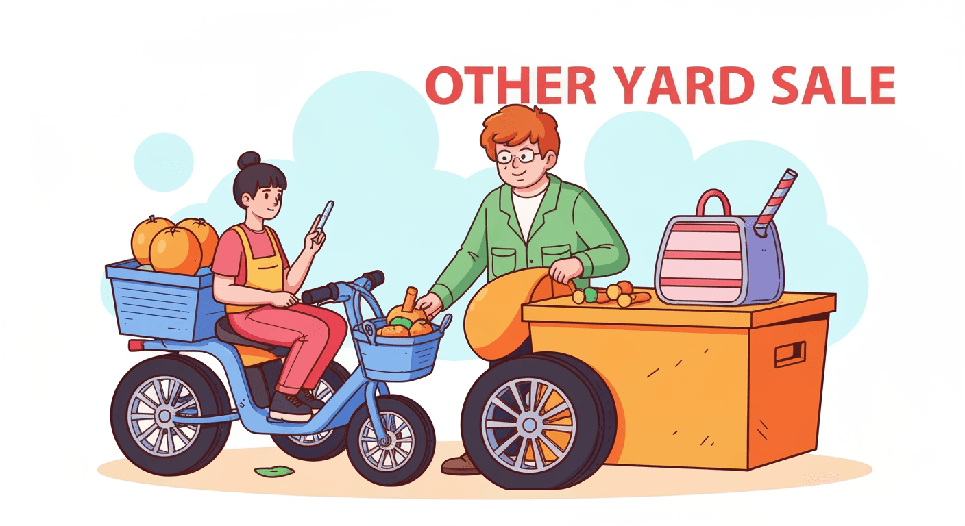 AI-generated illustration of a yard sale