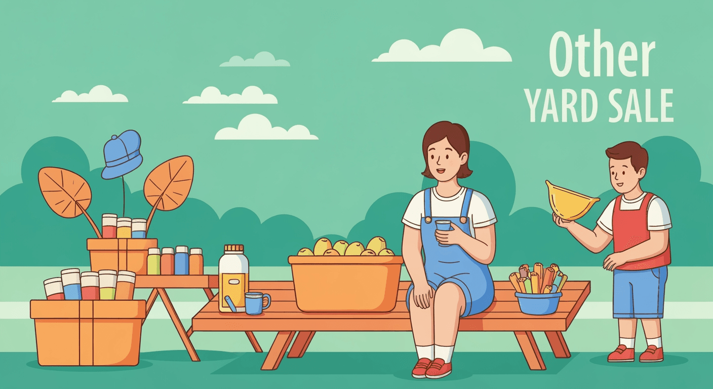 AI-generated illustration of a yard sale