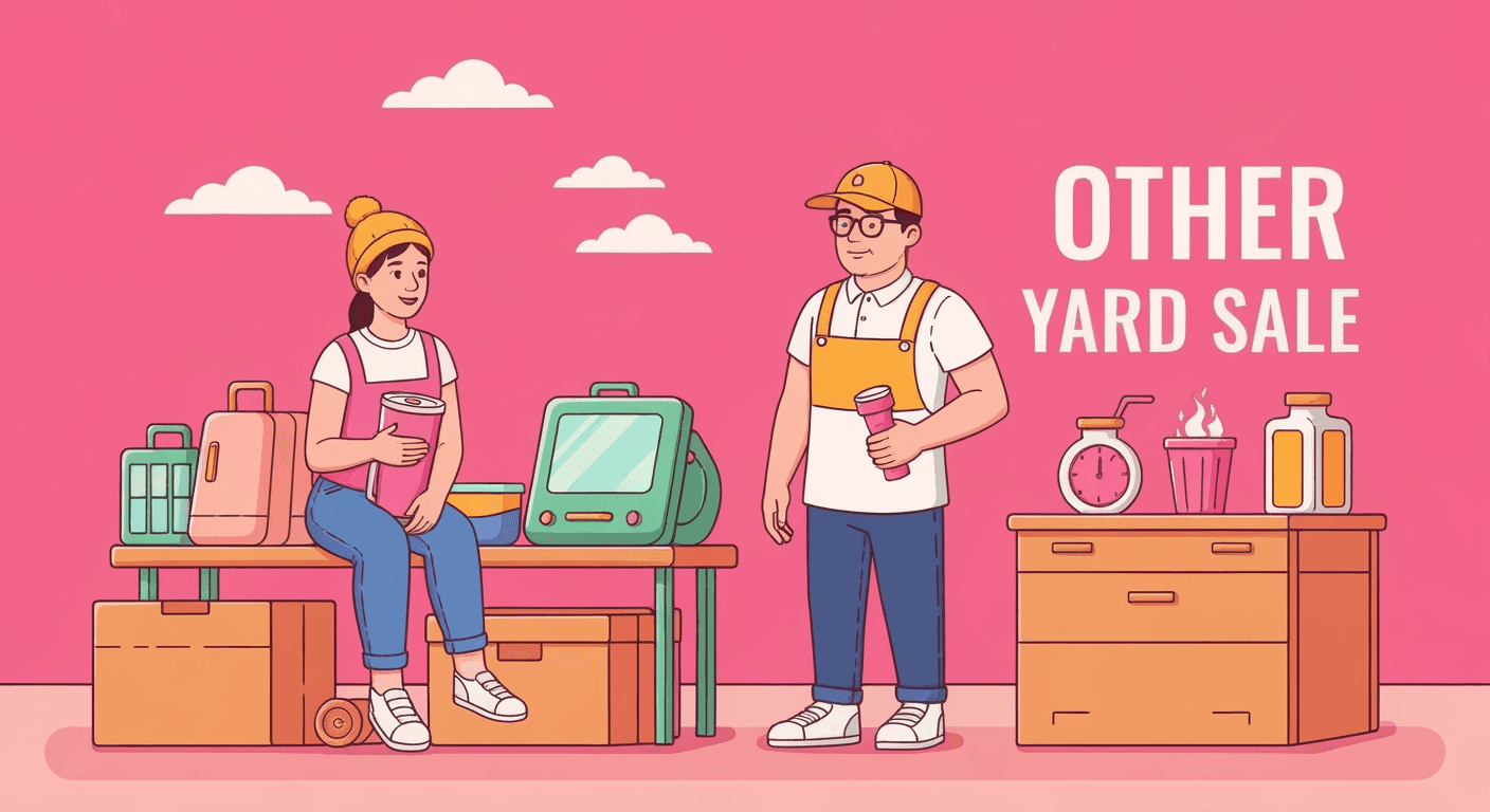AI-generated illustration of a yard sale