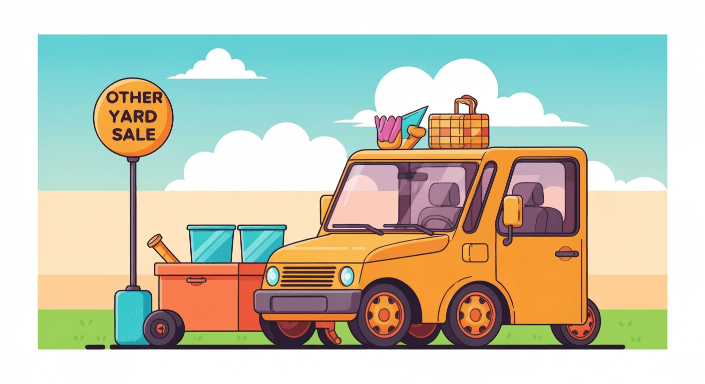 AI-generated illustration of a yard sale