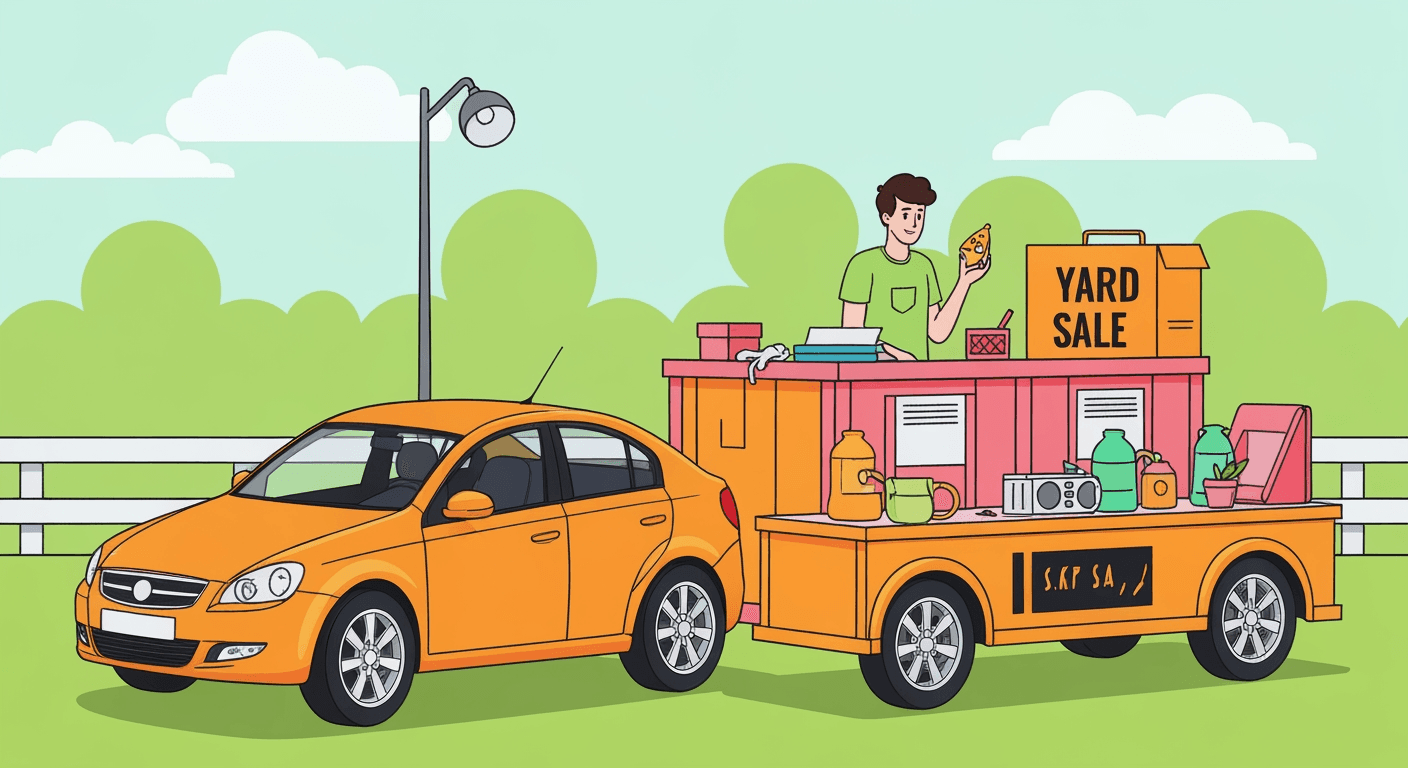 AI-generated illustration of a yard sale