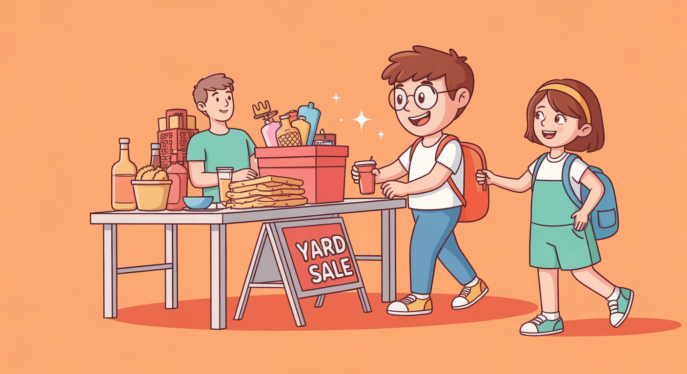 AI-generated illustration of a yard sale