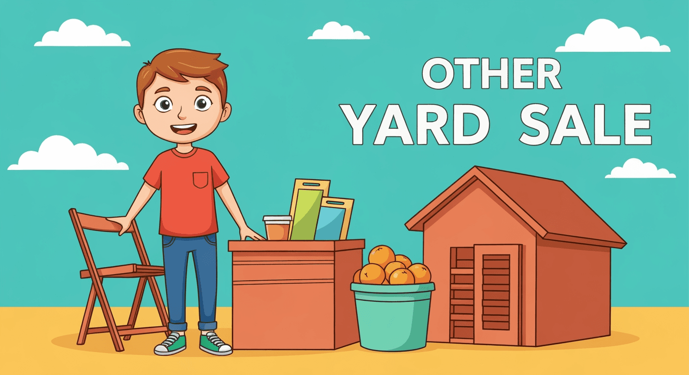 AI-generated illustration of a yard sale