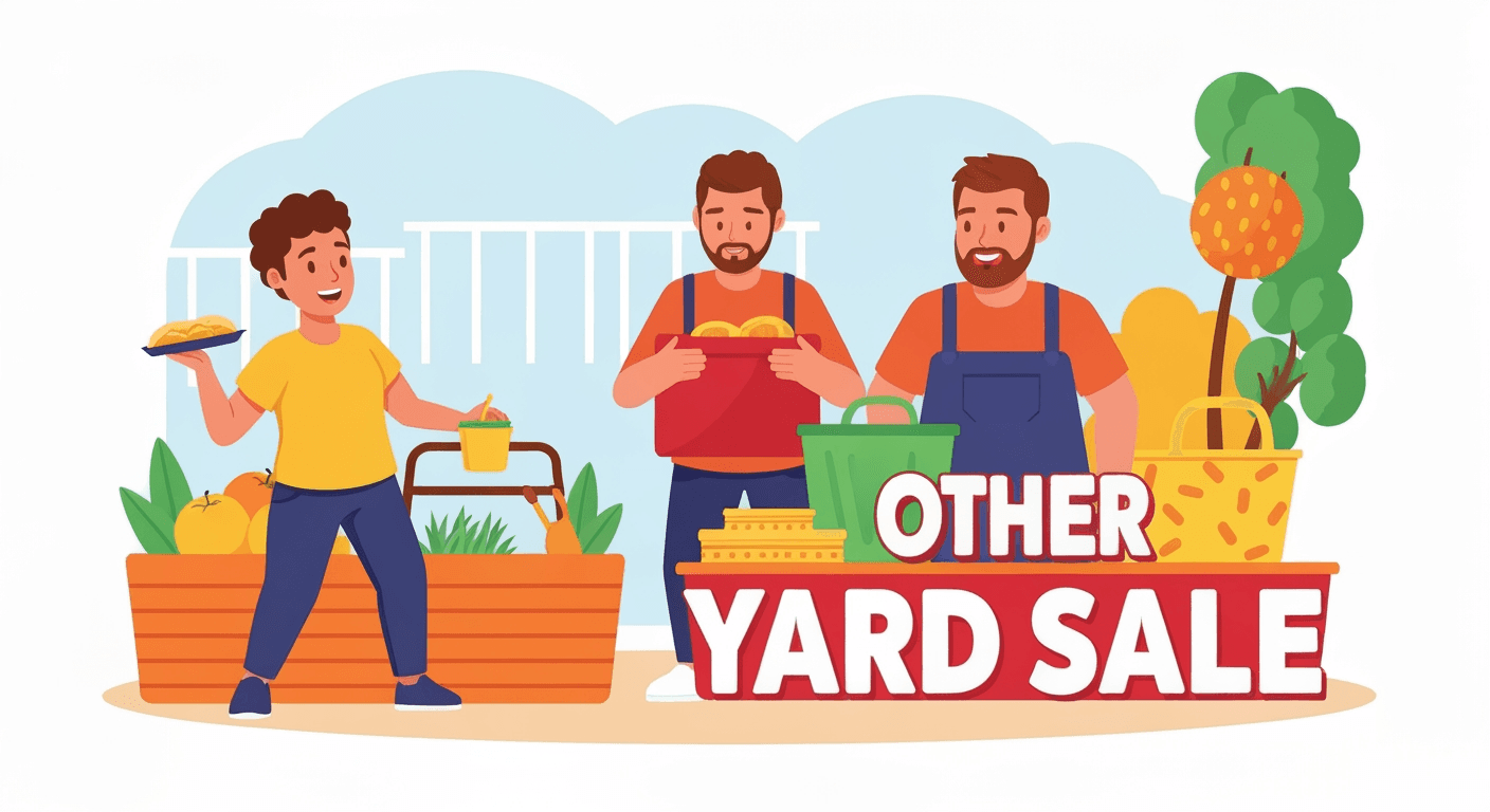 AI-generated illustration of a yard sale
