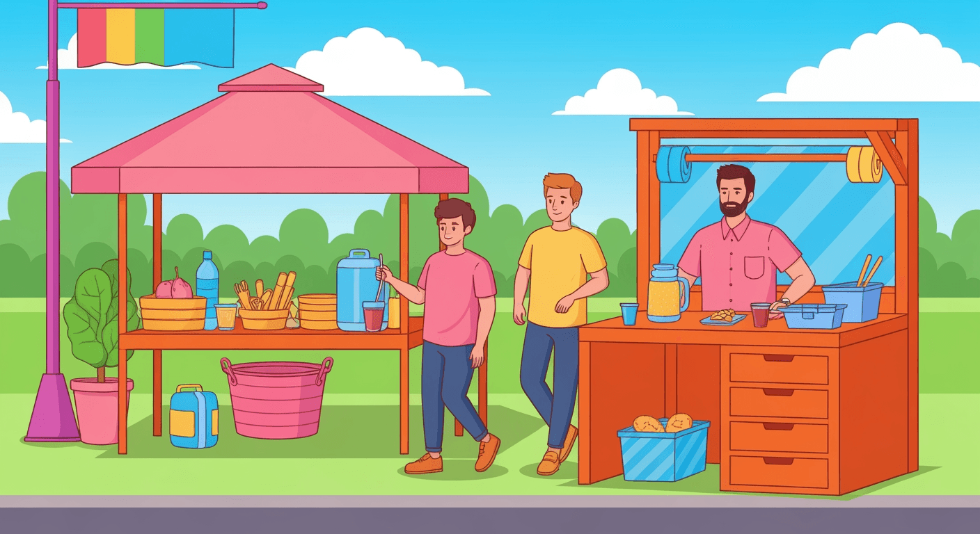 AI-generated illustration of a yard sale