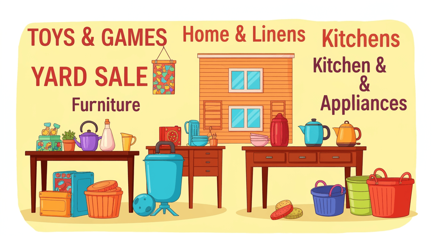 AI-generated illustration of a yard sale