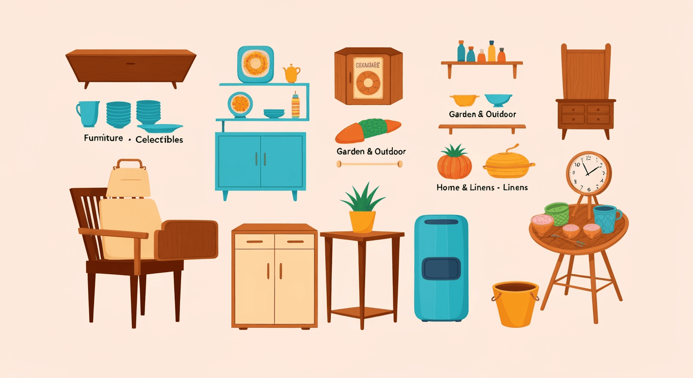 AI-generated illustration of a yard sale