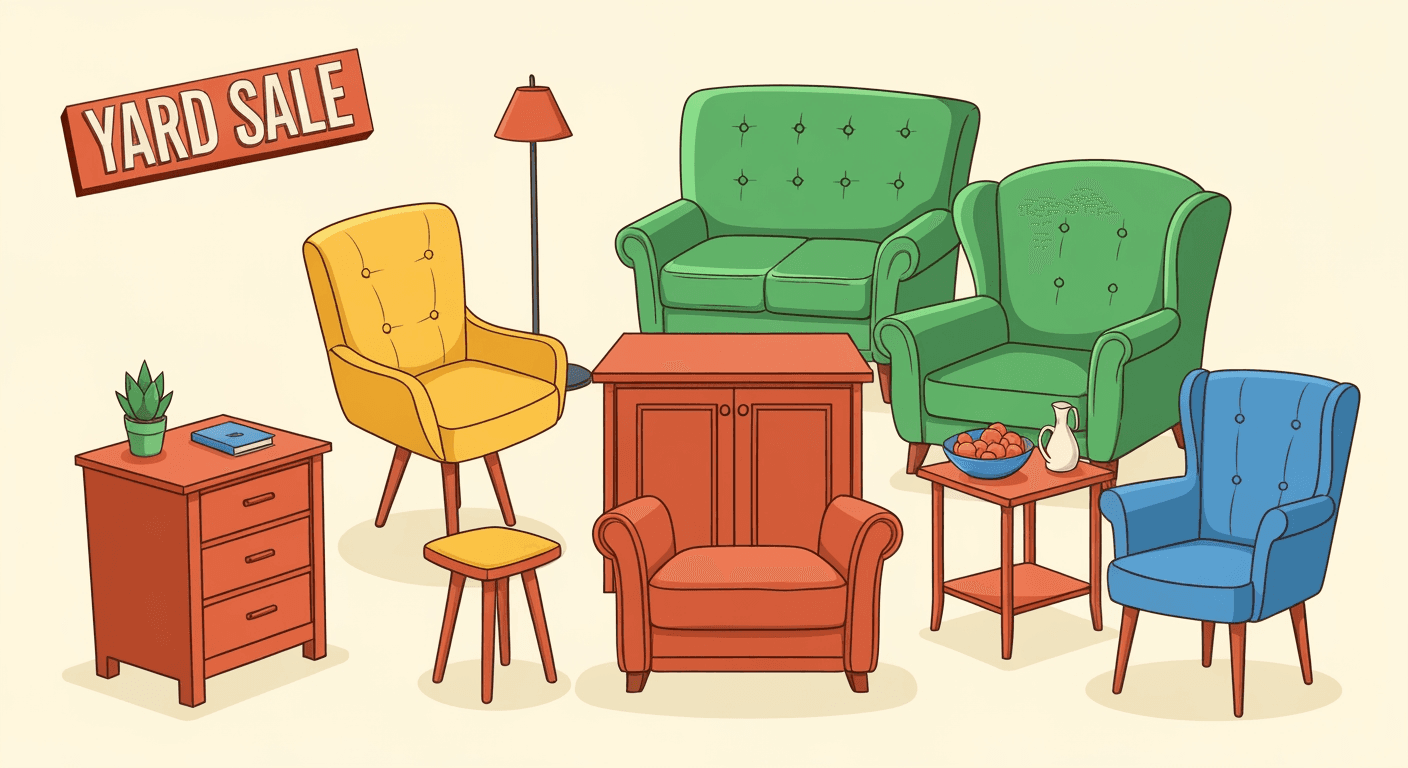 AI-generated illustration of a estate sale