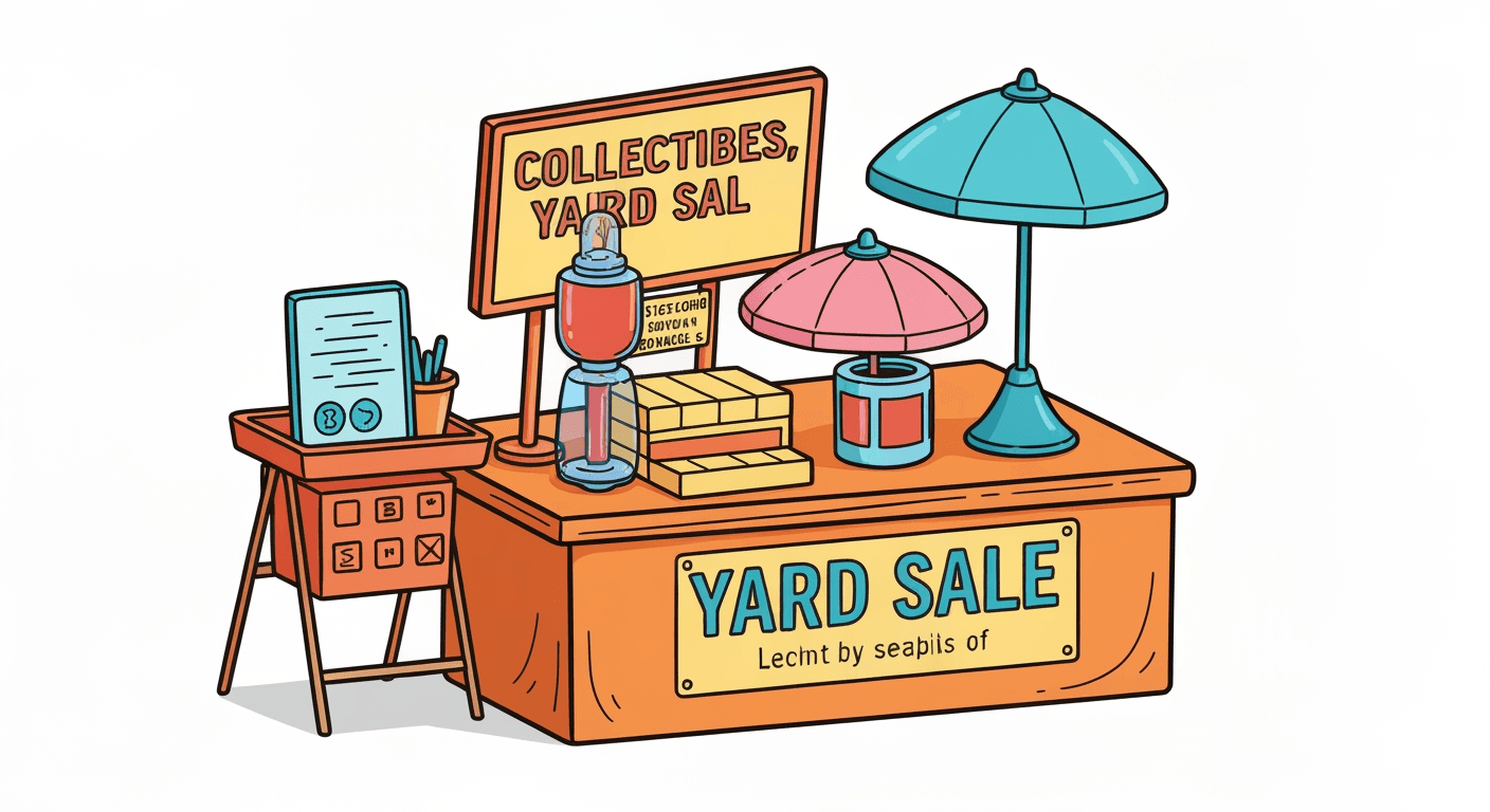 AI-generated yard sale illustration