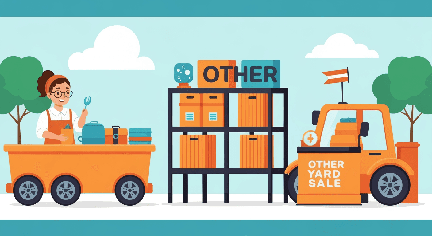 AI-generated yard sale illustration