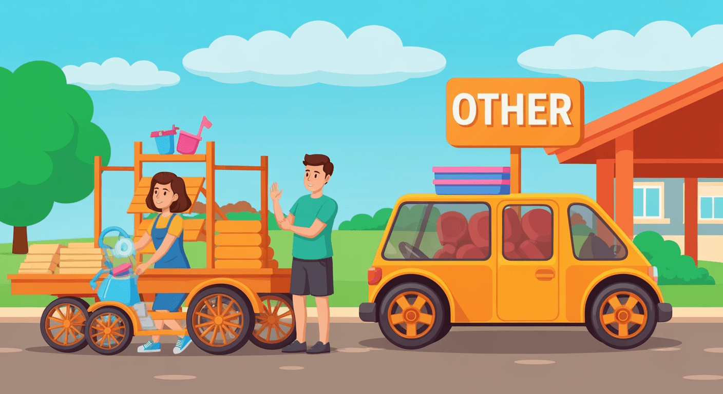 AI-generated yard sale illustration