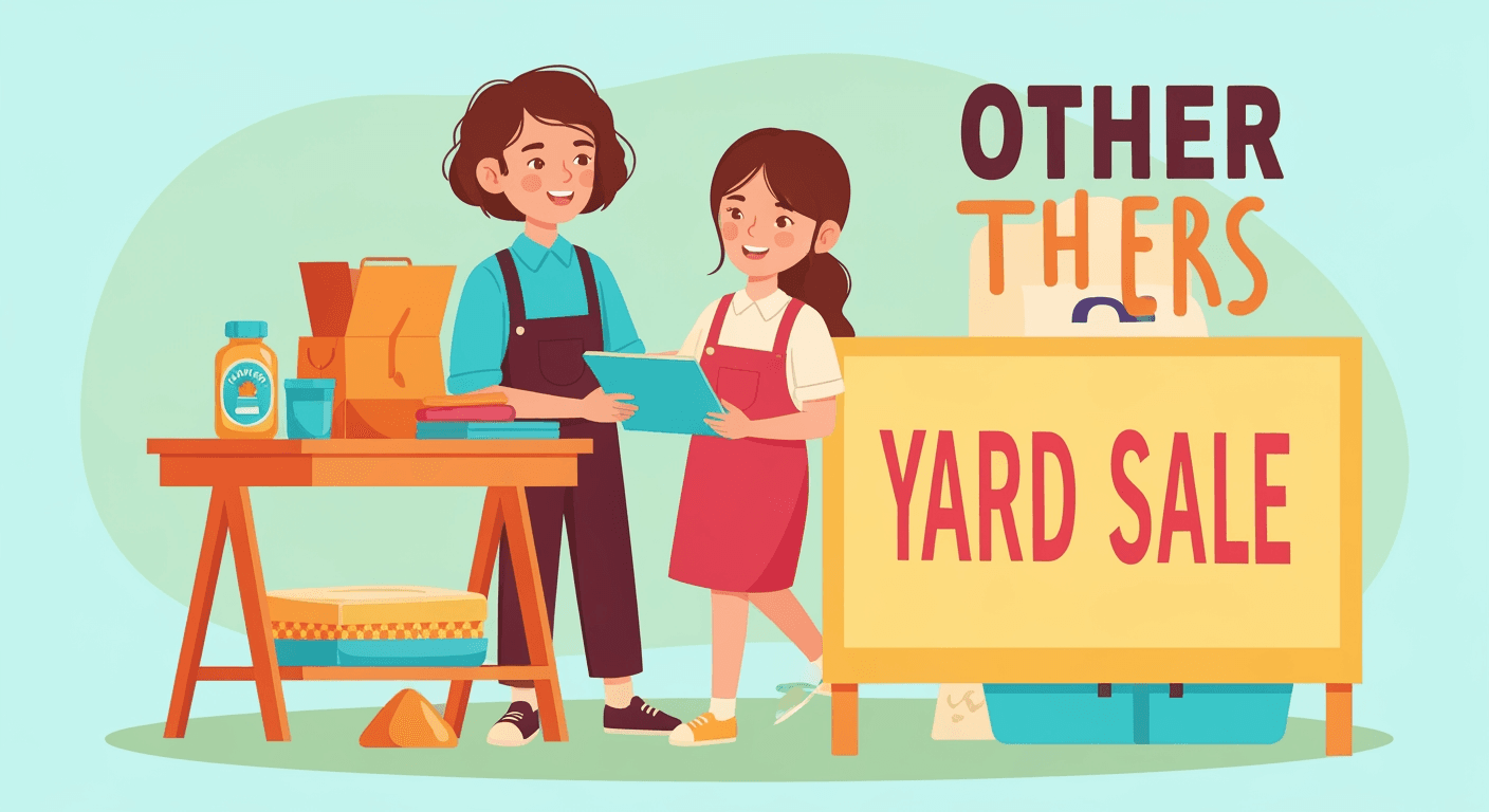 AI-generated yard sale illustration