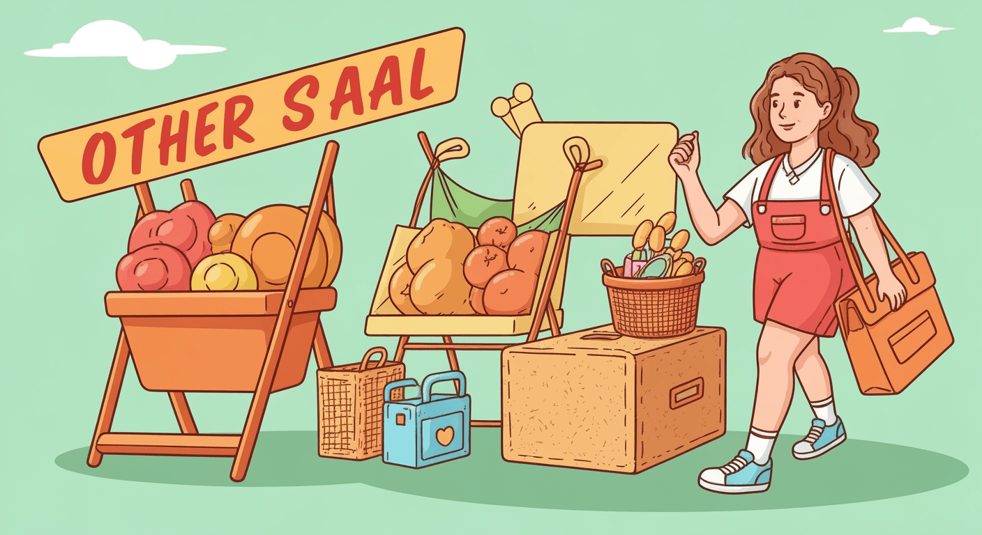 AI-generated illustration of a yard sale