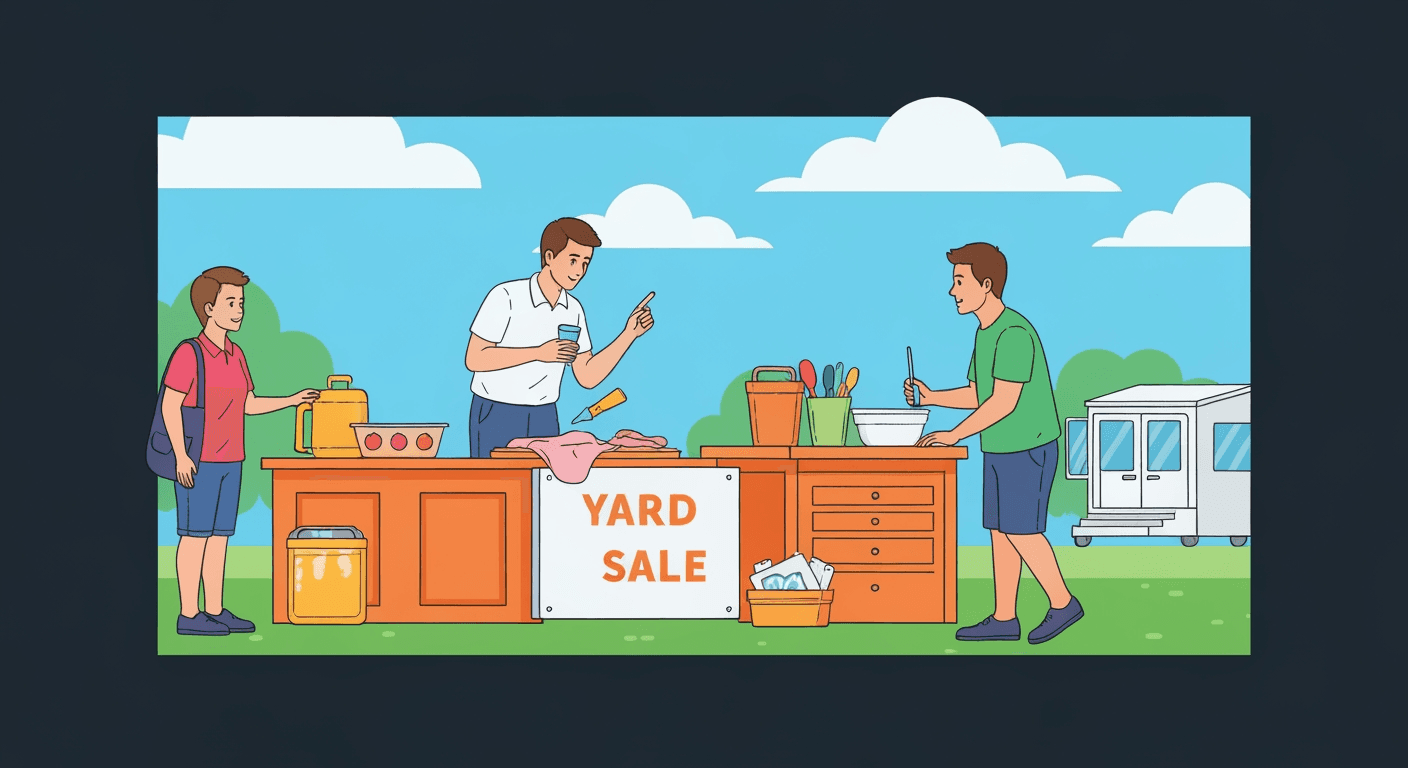 AI-generated illustration of a yard sale