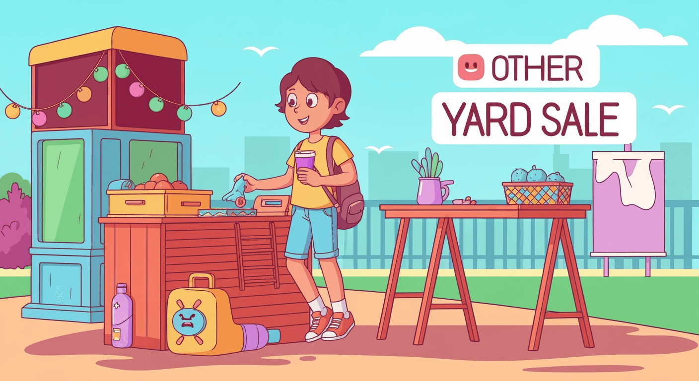 AI-generated illustration of a yard sale