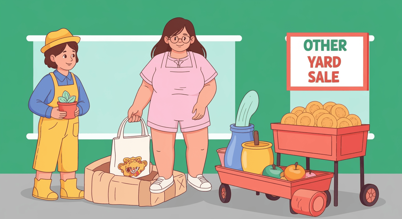 AI-generated illustration of a garage sale