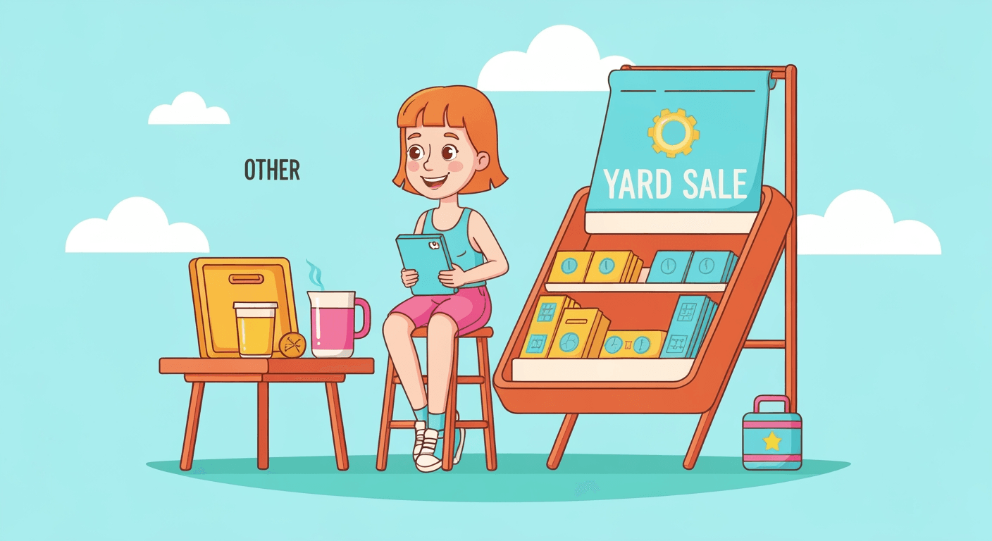 AI-generated illustration of a yard sale
