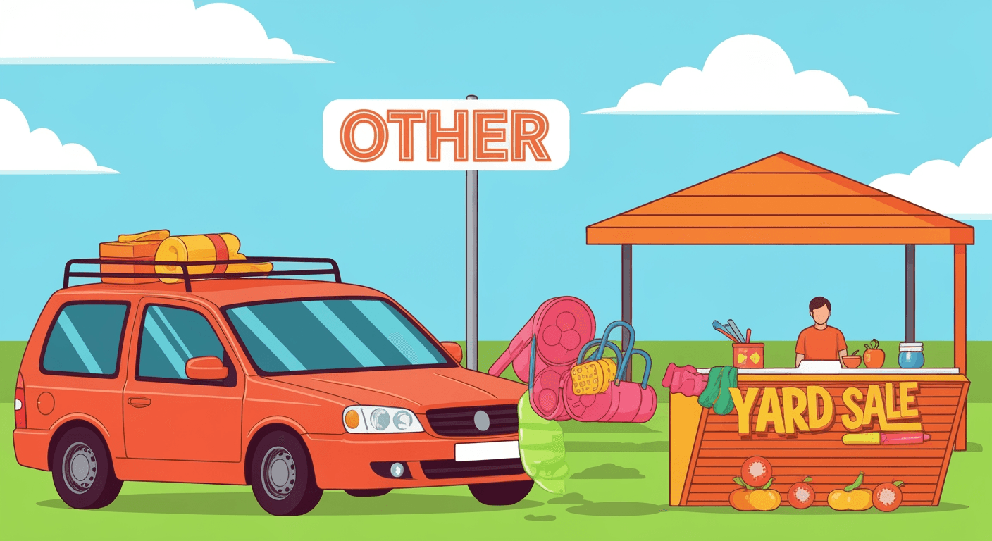 AI-generated yard sale illustration