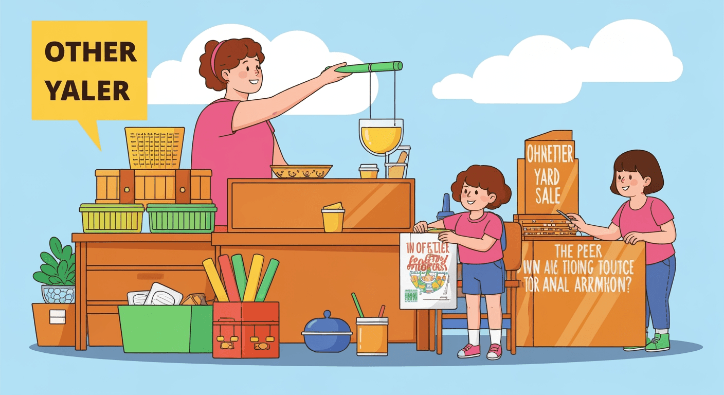 AI-generated illustration of a moving sale