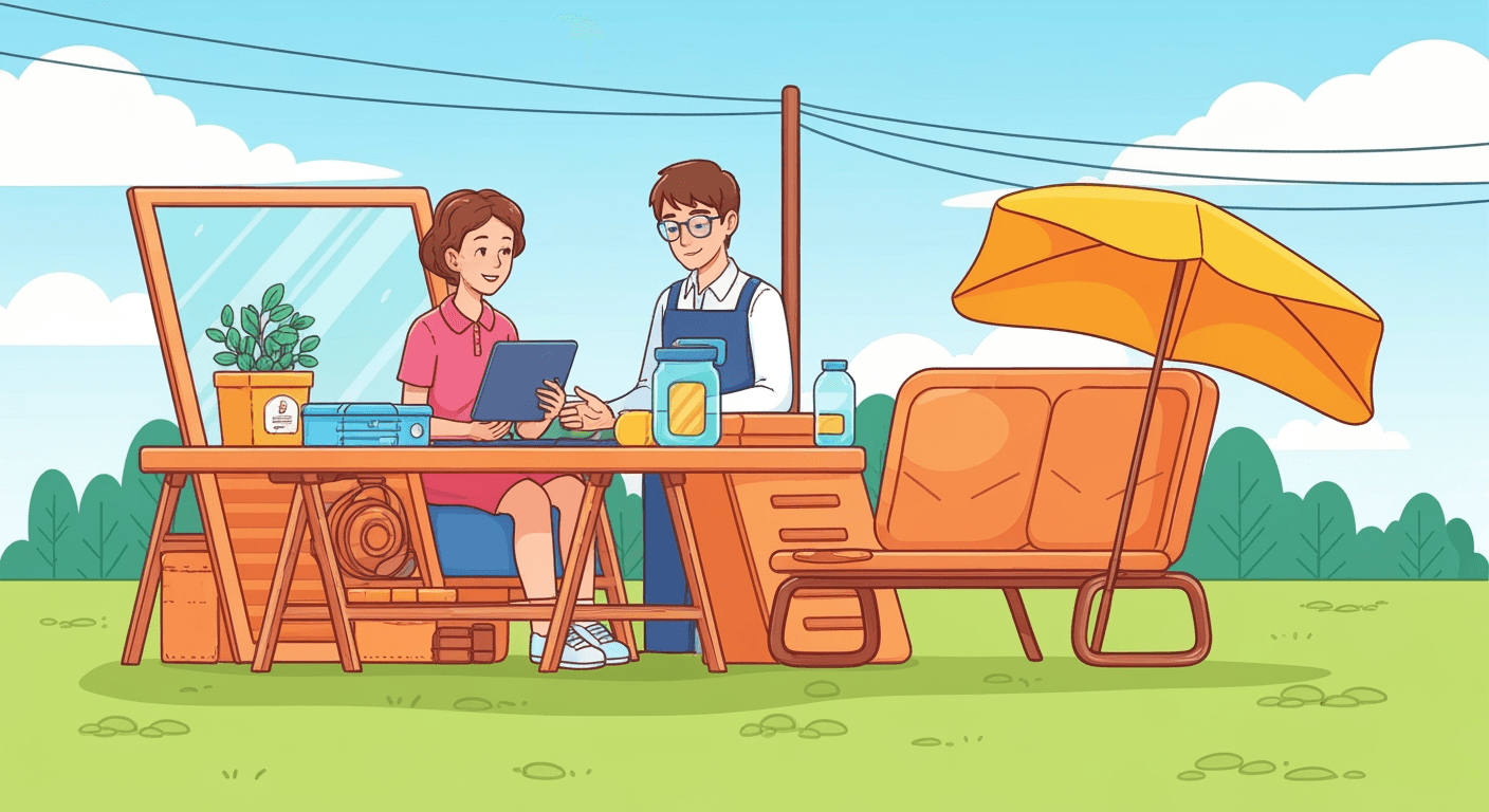 AI-generated illustration of a estate sale