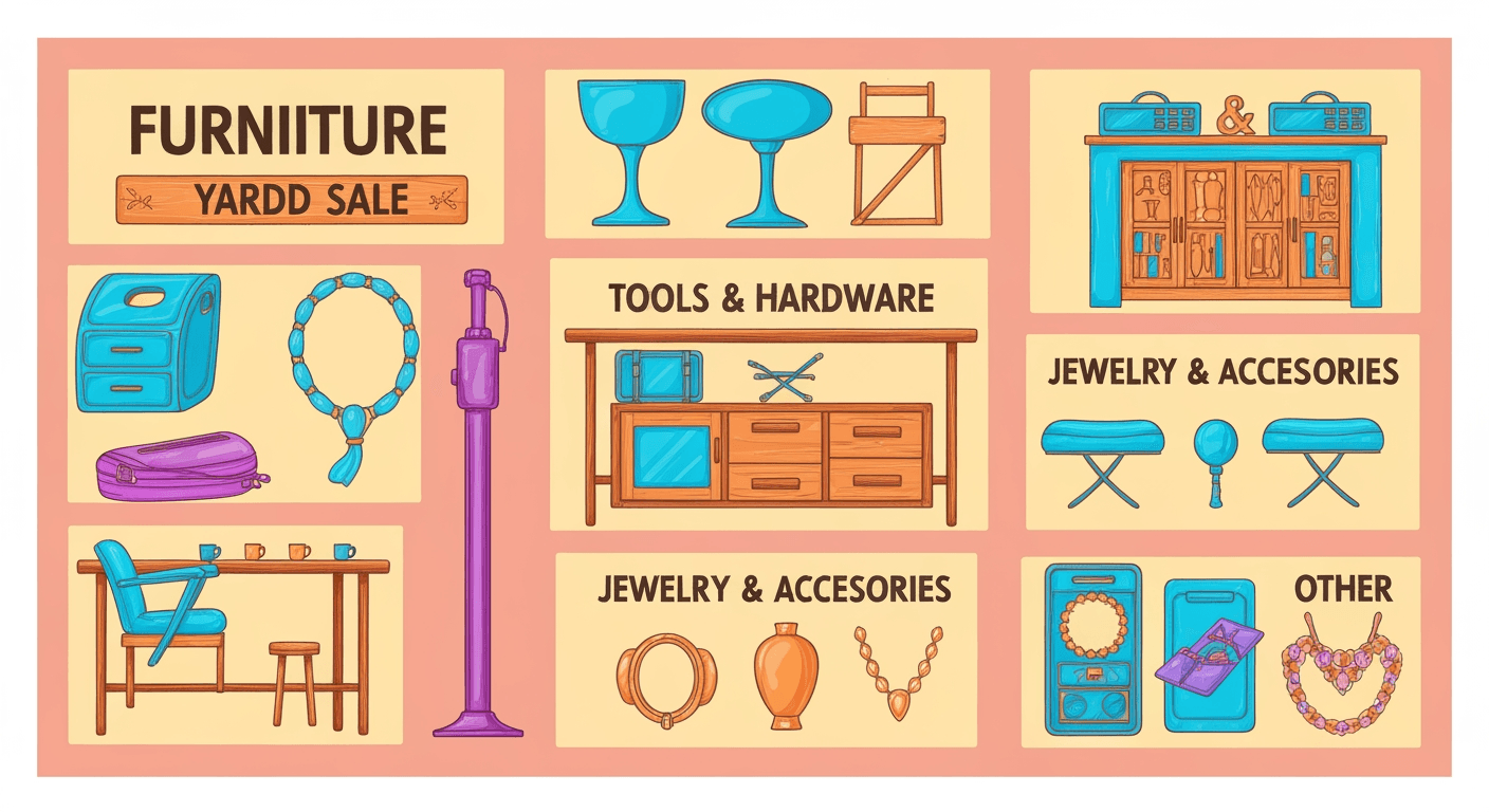 AI-generated yard sale illustration