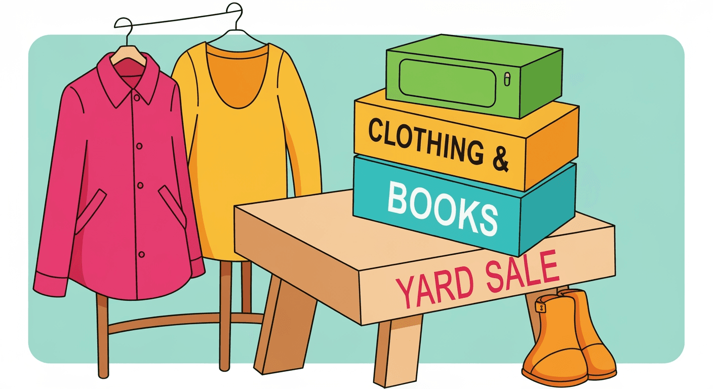 AI-generated yard sale illustration