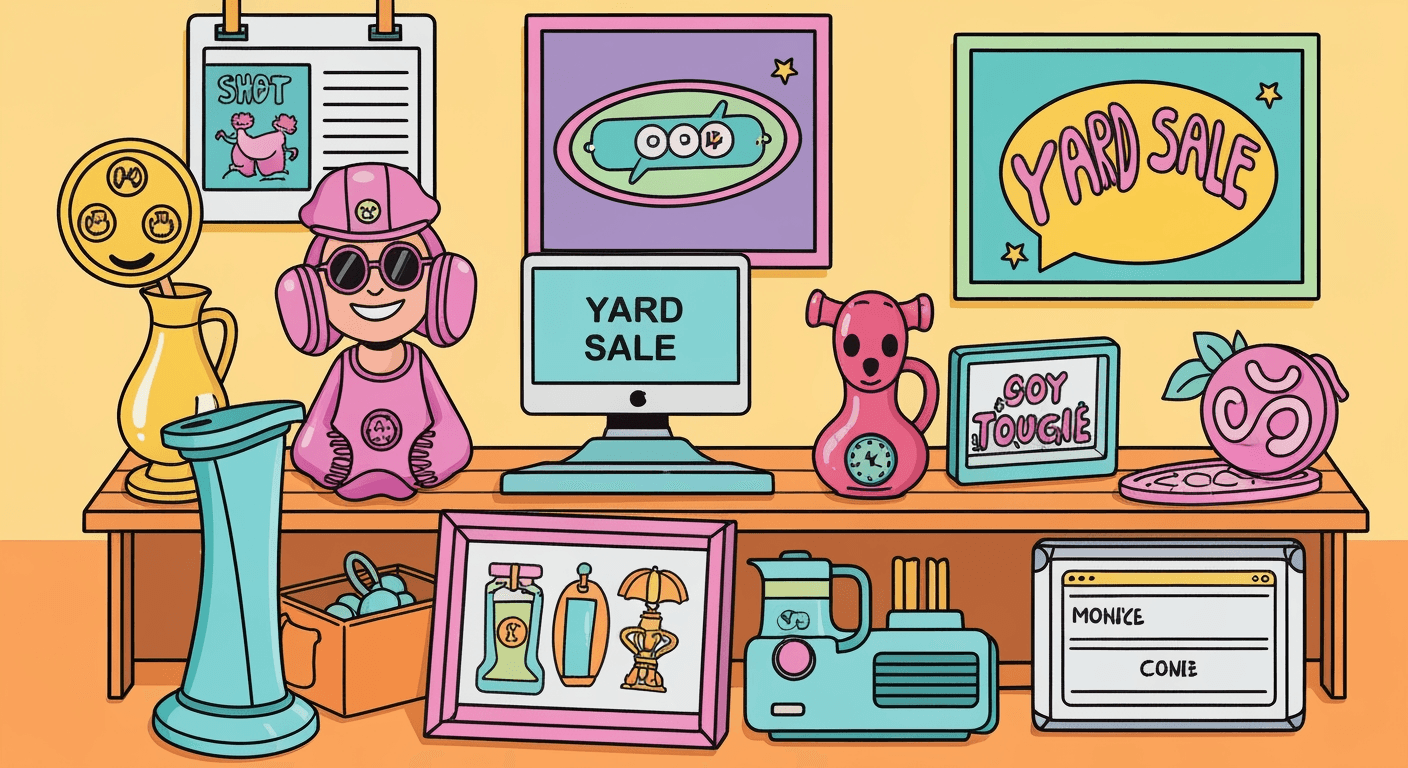 AI-generated yard sale illustration