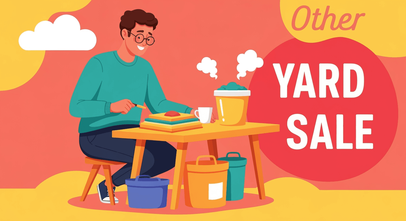 AI-generated yard sale illustration